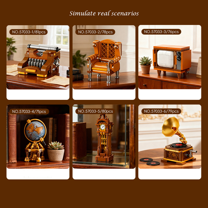 Educational Globe For Kids - Blocos de Montar Clássicos Retrô: Máquina