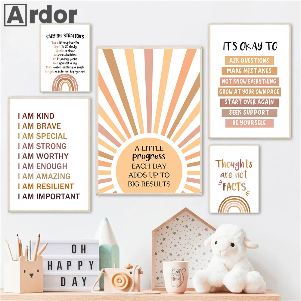 Kids Education Alphabet Numbers - Número do alfabeto arco-íris cartazes educação