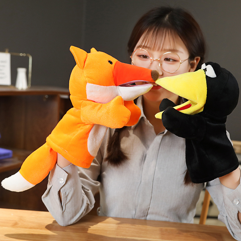 25cm raposa corvo bebê mão fan - Kids Education Story avaliação e preço