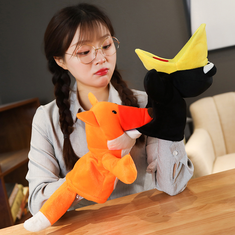 25cm raposa corvo bebê mão fan - Kids Education Story avaliação e preço
