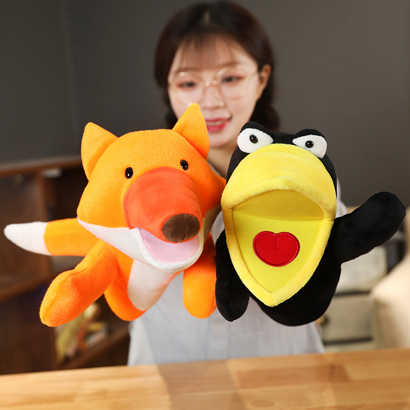25cm raposa corvo bebê mão fan - Kids Education Story avaliação e preço